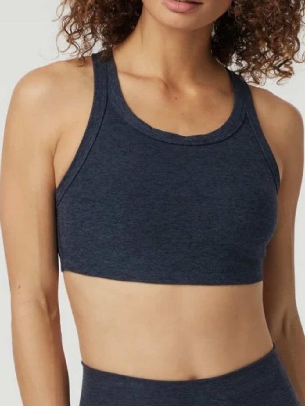 Vuori Elevation Racerback Sports Bra In Midnight Heather Size X Large